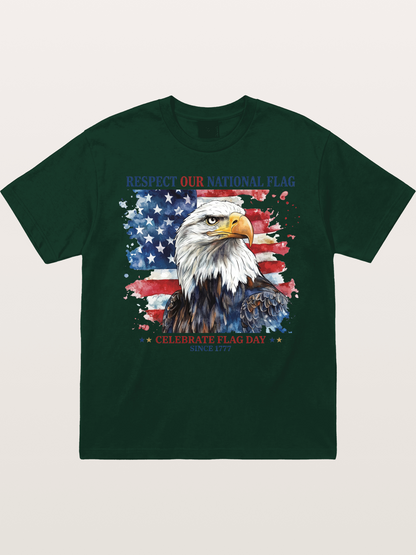Watercolor Eagle Flag Day Art Gildan T-shirt