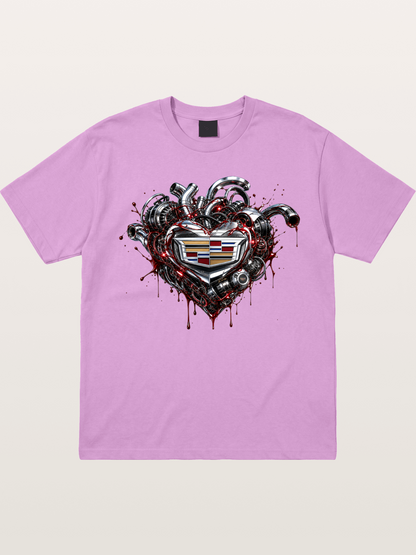 Cadillac Engine Heart Design Gildan T-shirt