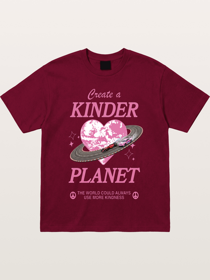 Pink Heart Earth Race Gildan T-shirt