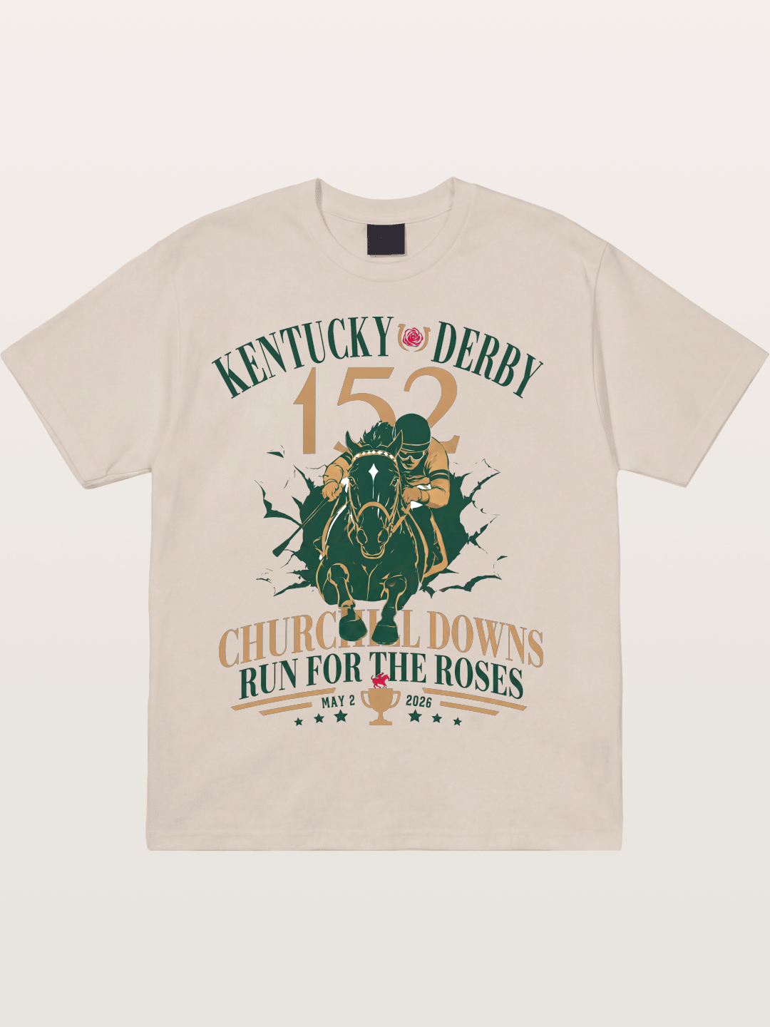 152nd Kentucky Derby Vintage Print Cotton T-shirt