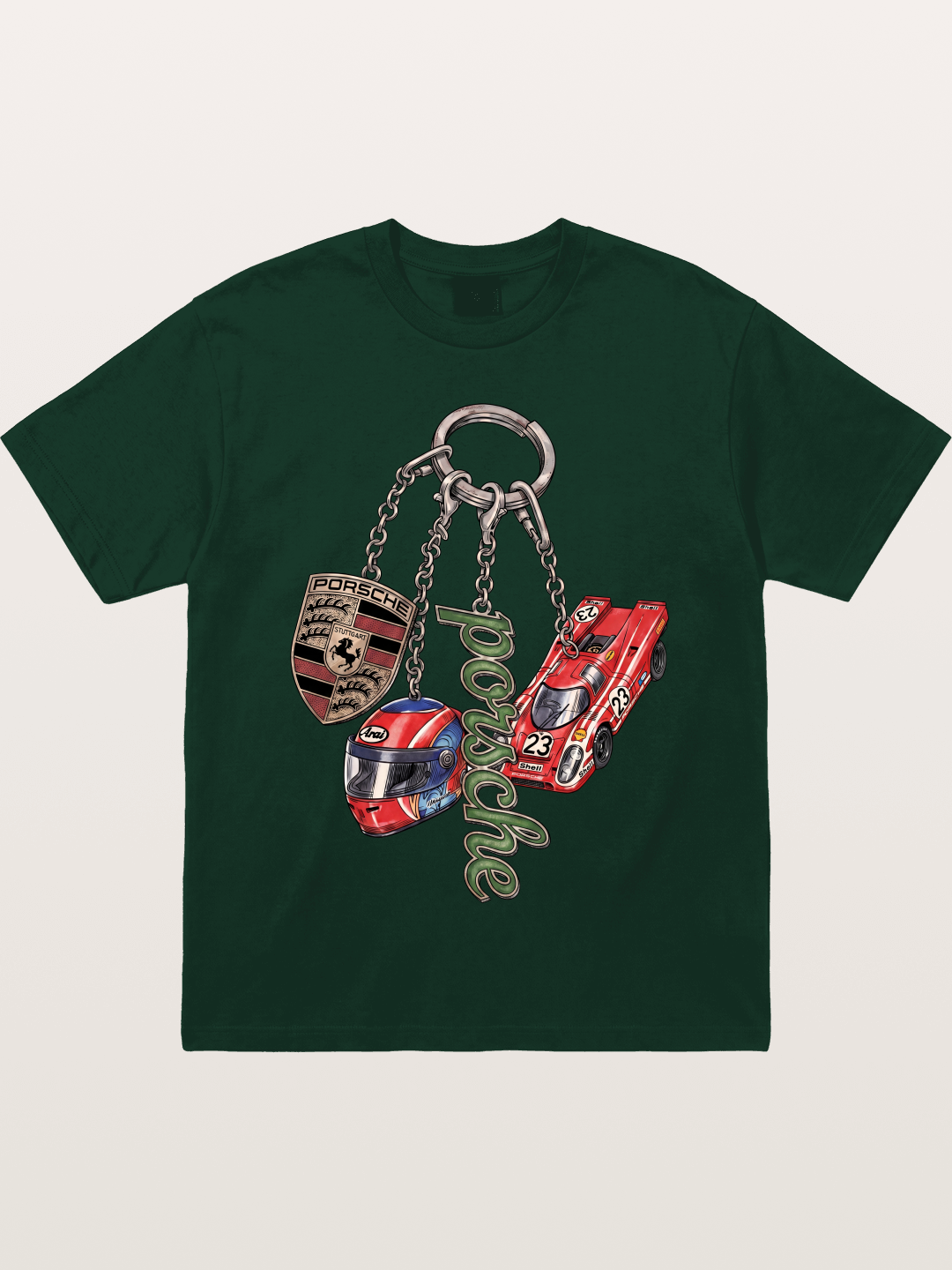 Porsche Vintage Race Charm Combo Gildan T-shirt