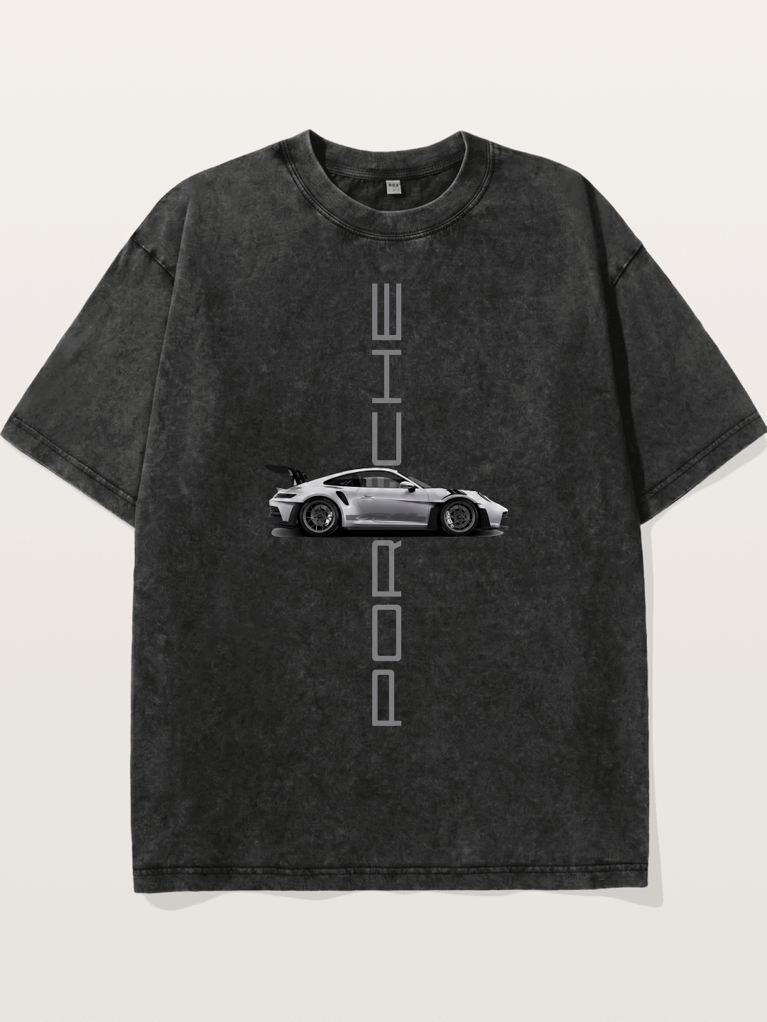 Porsche 911 Vertical Text Design Washed T-shirt