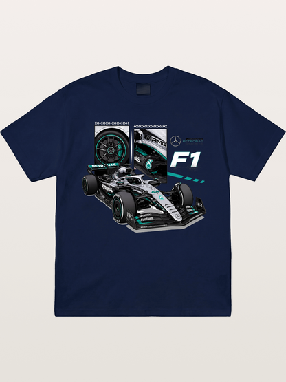 Mercedes Petronas F1 Collage Art Gildan T-shirt