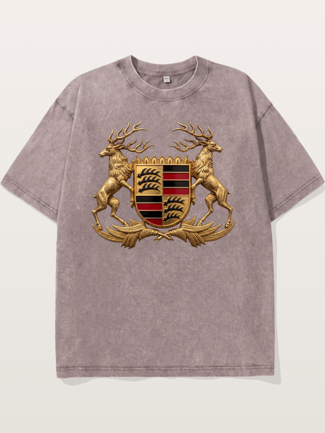 Porsche Crest Deer Artwork Washed T-shirt