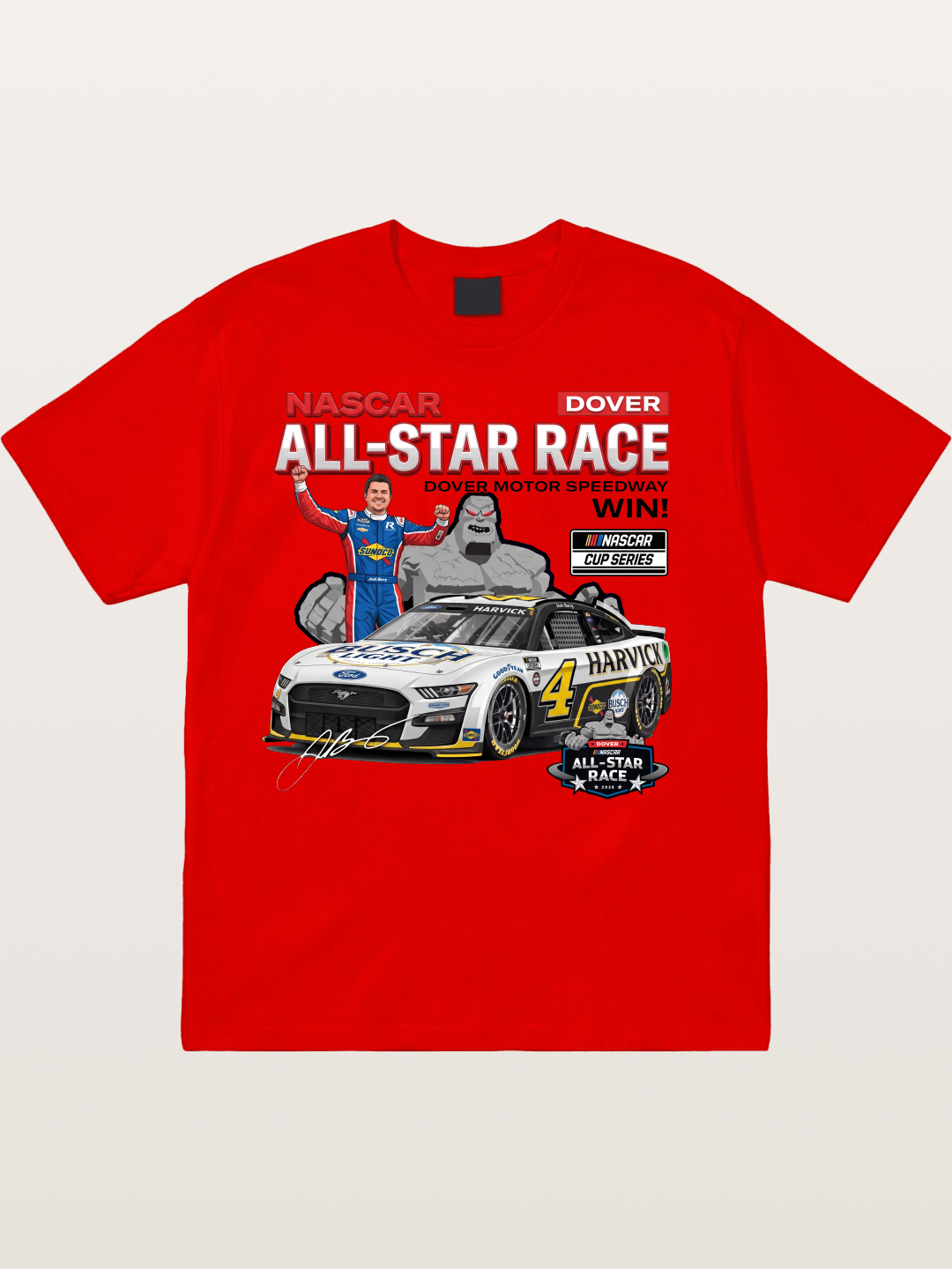 Kevin Harvick #4 Dover All-Star Win Cotton T-shirt