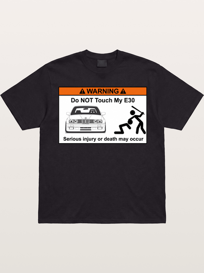 E30 Warning Sticker Print Gildan T-shirt
