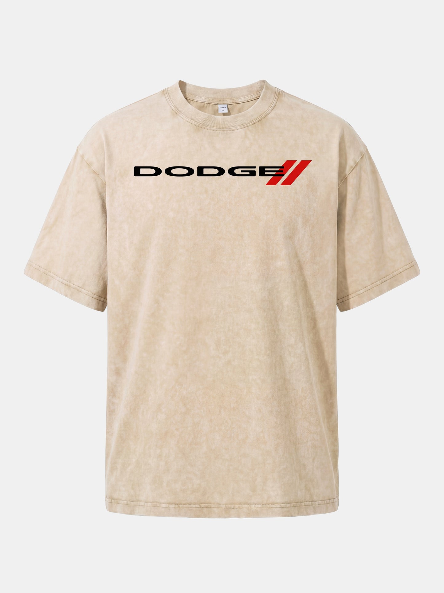Dodge Red Strip Badge Print Washed T-shirt