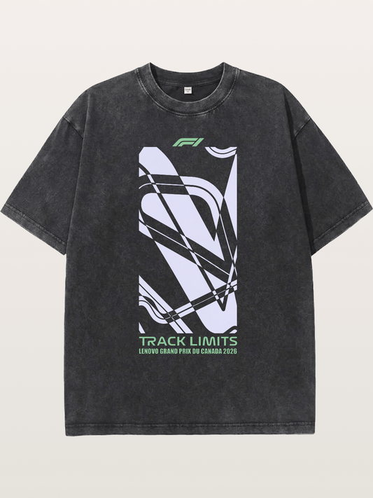 F1 Canada Track Line Art Washed T-shirt