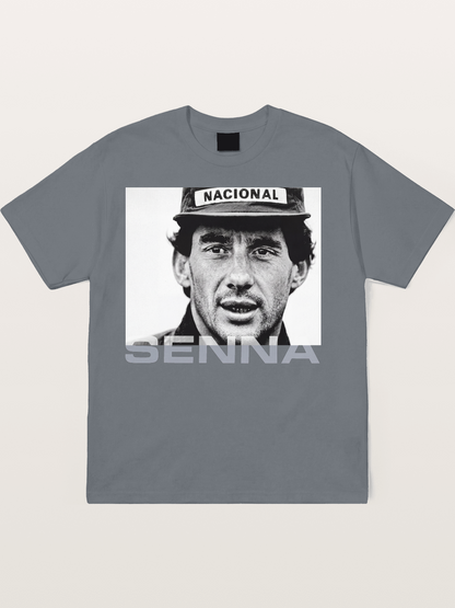 Ayrton Senna Black White Portrait Cotton T-shirt
