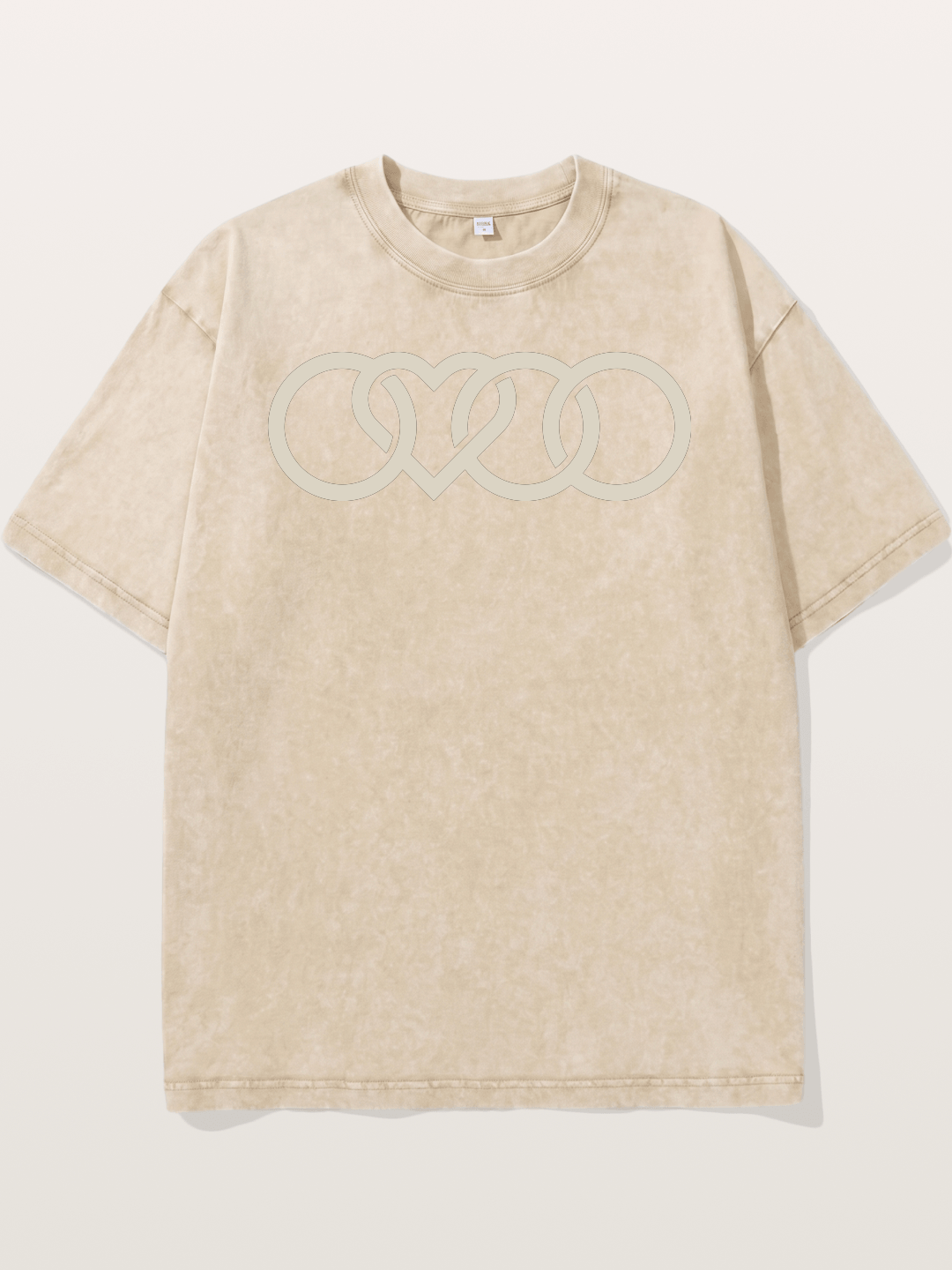 Audi Four Rings Heart Shape Washed T-shirt