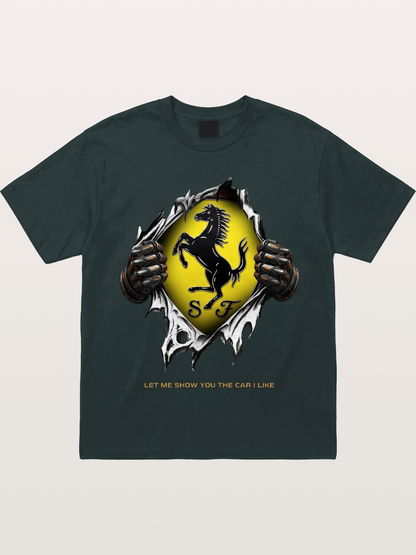 Ferrari Prancing Horse Tear Through Gildan T-shirt