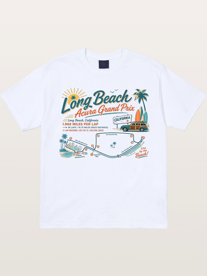 California Long Beach Race Poster Gildan T-shirt