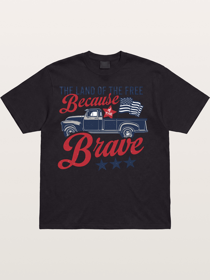 Land of the Free Vintage American Truck Cotton T-shirt