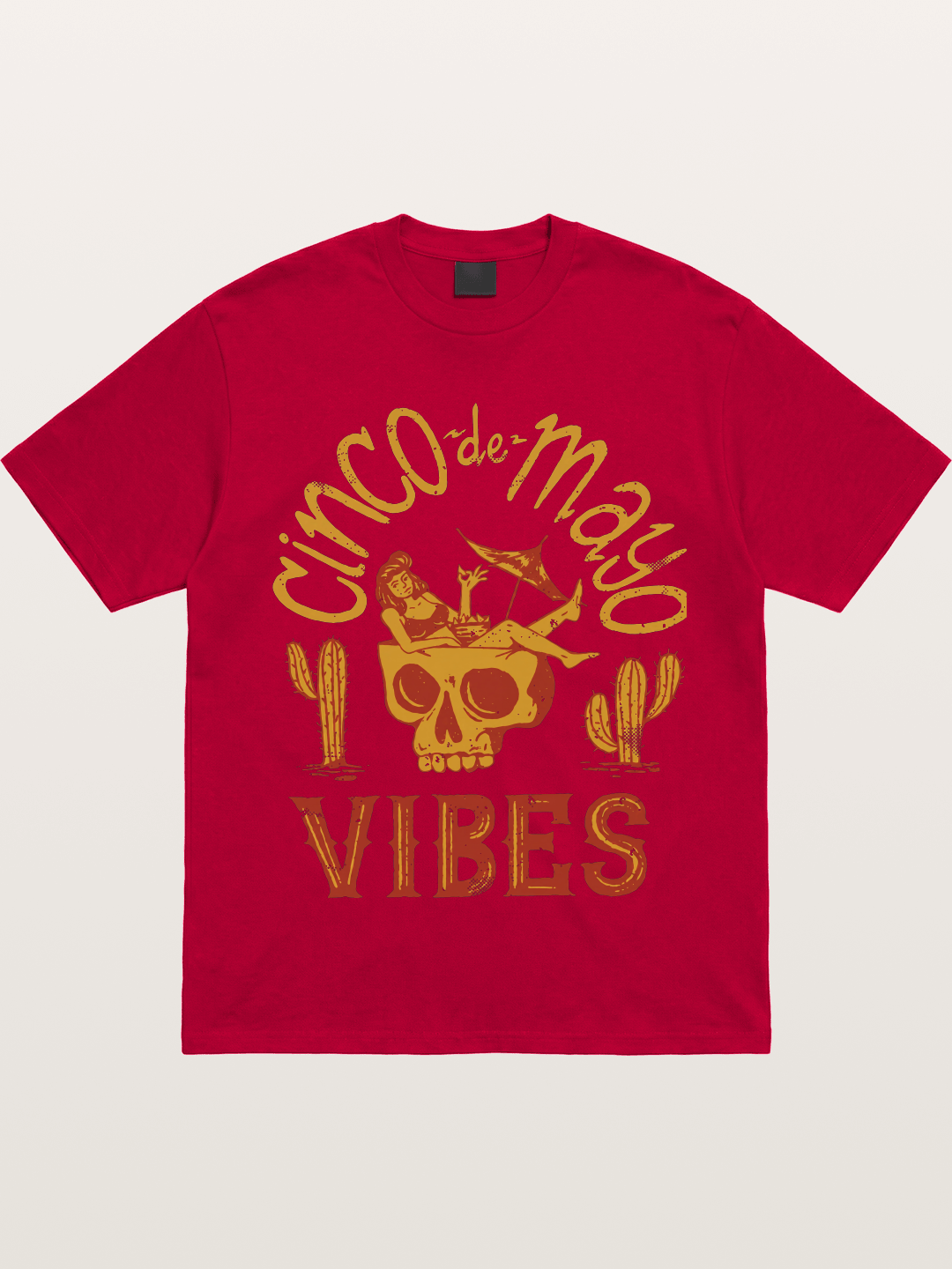 Cinco de Mayo Retro Skull Vibes Gildan T-shirt