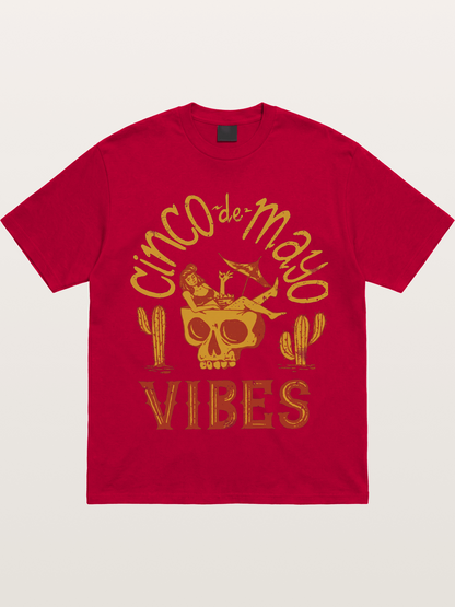 Cinco de Mayo Retro Skull Vibes Gildan T-shirt