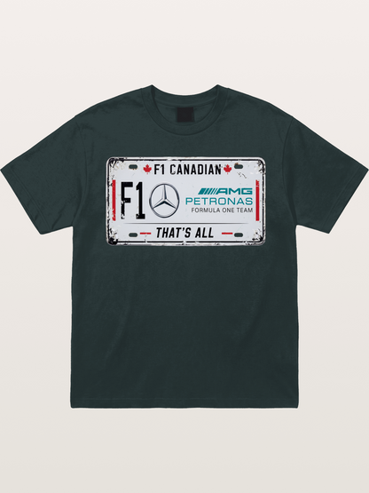 Mercedes F1 License Plate Print Gildan T-shirt