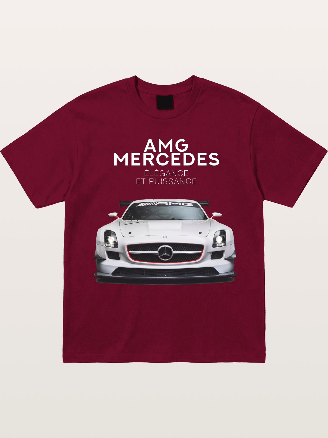 Mercedes AMG SLS White Race Car Gildan T-shirt