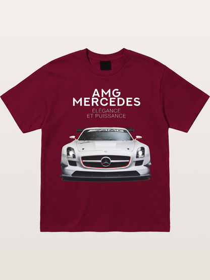 Mercedes AMG SLS White Race Car Gildan T-shirt