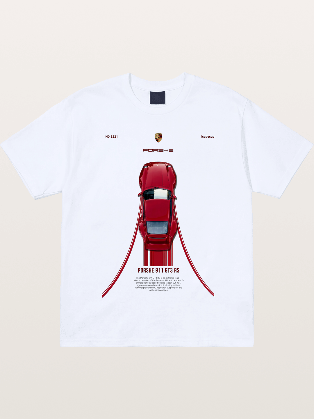 Porsche 911 GT3 RS Top View Gildan T-shirt