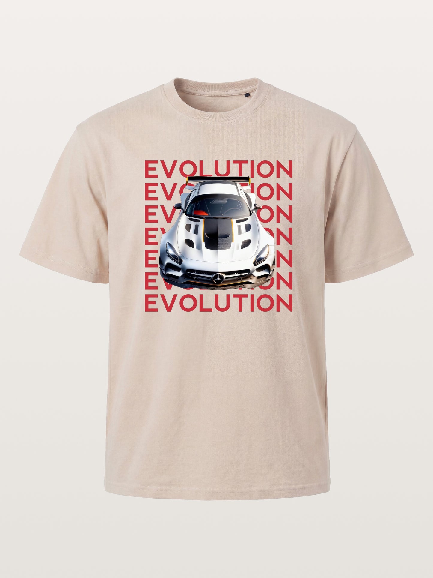 AMG GT Race Car Evolution Repeat Text Cotton T-shirt