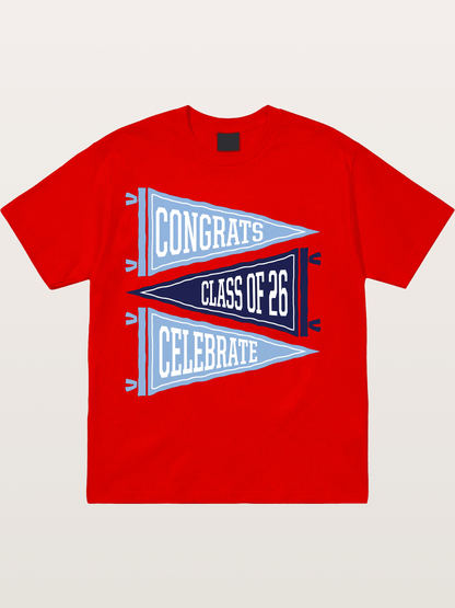 lass Of 26 Graduation Pennant Set Cotton T-shirt
