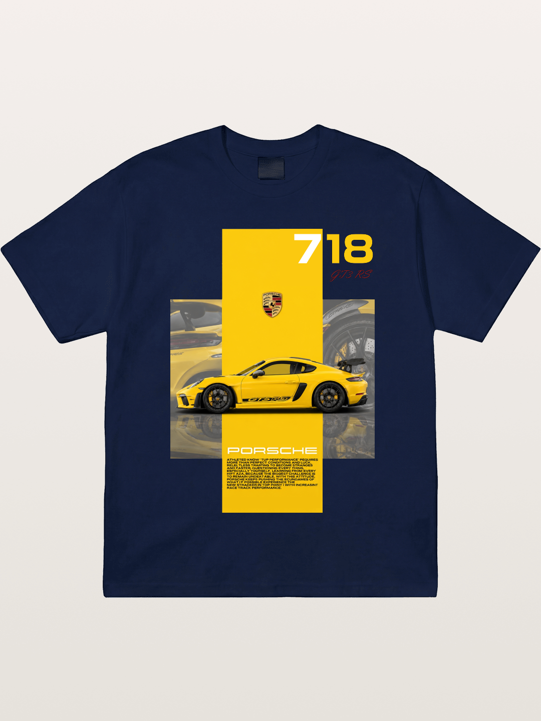 Porsche 718 GT4 RS Yellow Sports Car Gildan T-shirt