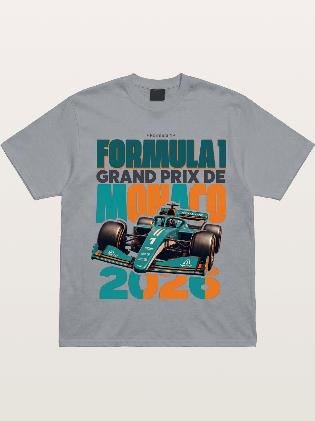 Teal Orange Monaco F1 Poster Gildan T-shirt
