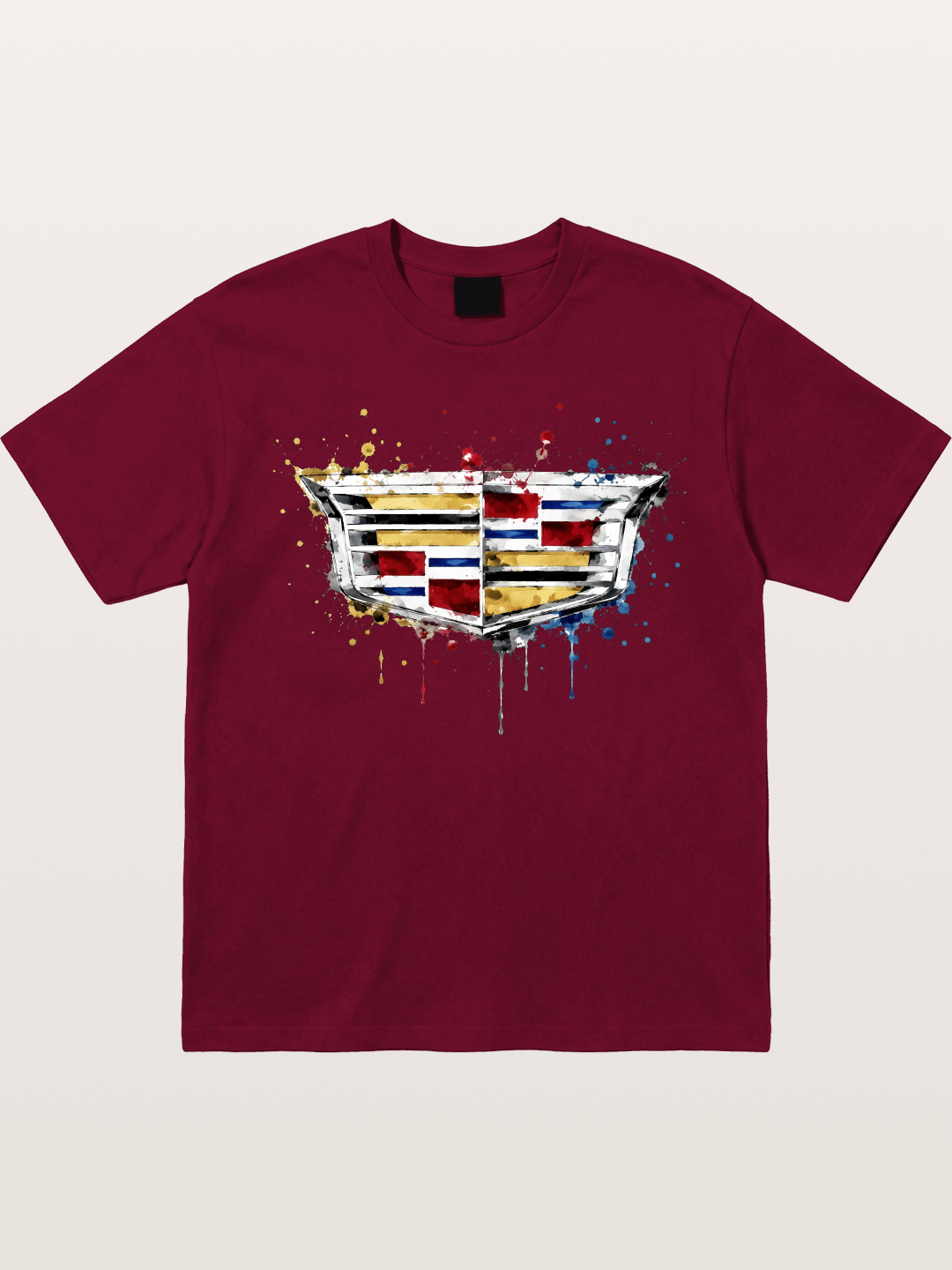 Cadillac Watercolor Logo Print Gildan T-shirt