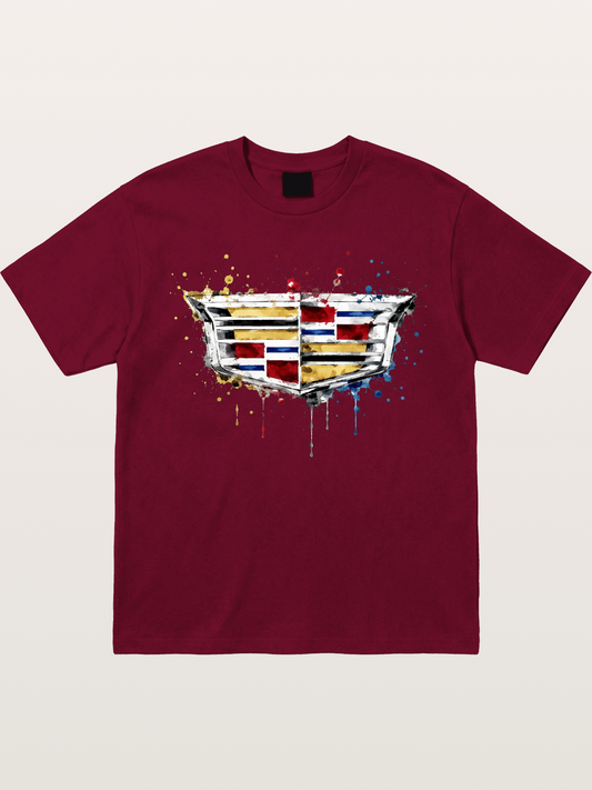 Cadillac Watercolor Logo Print Gildan T-shirt