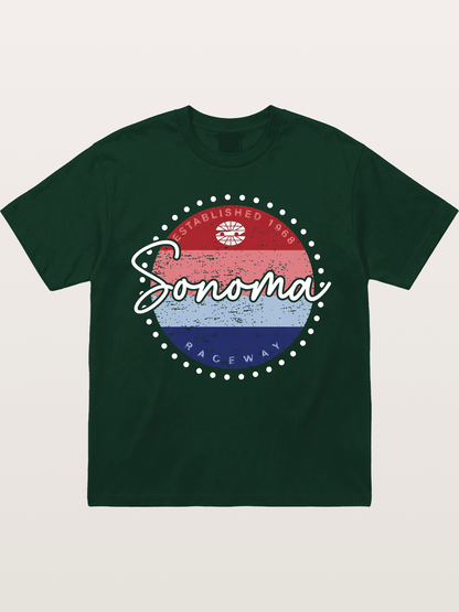 Sonoma Raceway Retro Circular Logo Gildan T-shirt