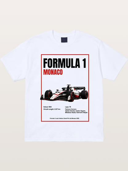 F1 Monaco LV Racing Car Poster Gildan T-shirt