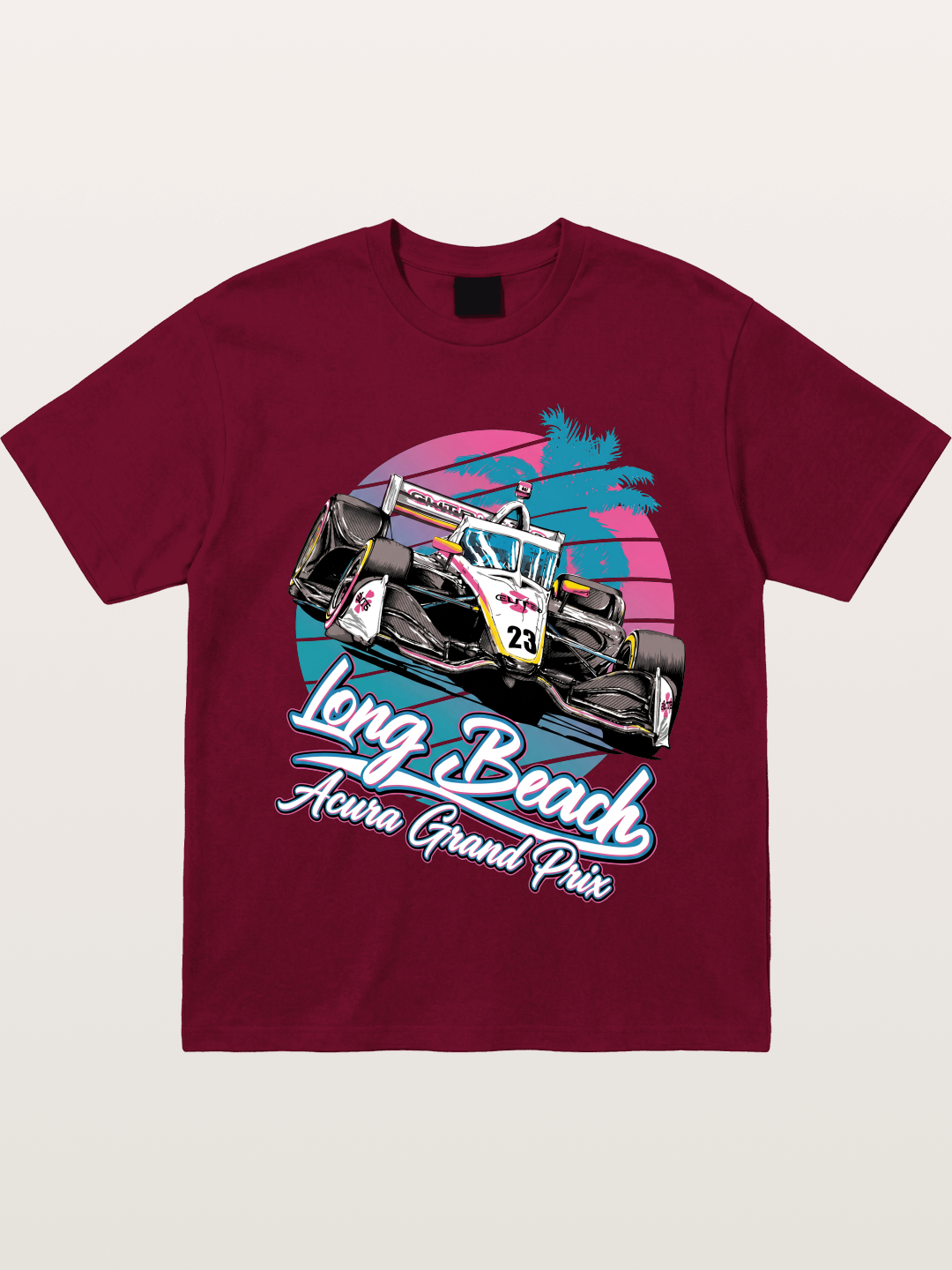 Retro Long Beach Race Graphic Gildan T-shirt