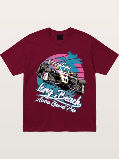 Retro Long Beach Race Graphic Gildan T-shirt