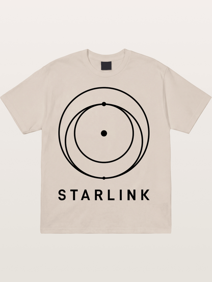 Starlink Orbit Minimal Logo Cotton T-shirt