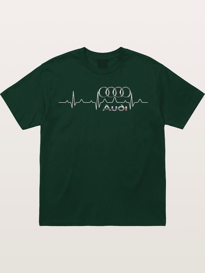 Audi Heartbeat Four Rings Gildan T-shirt