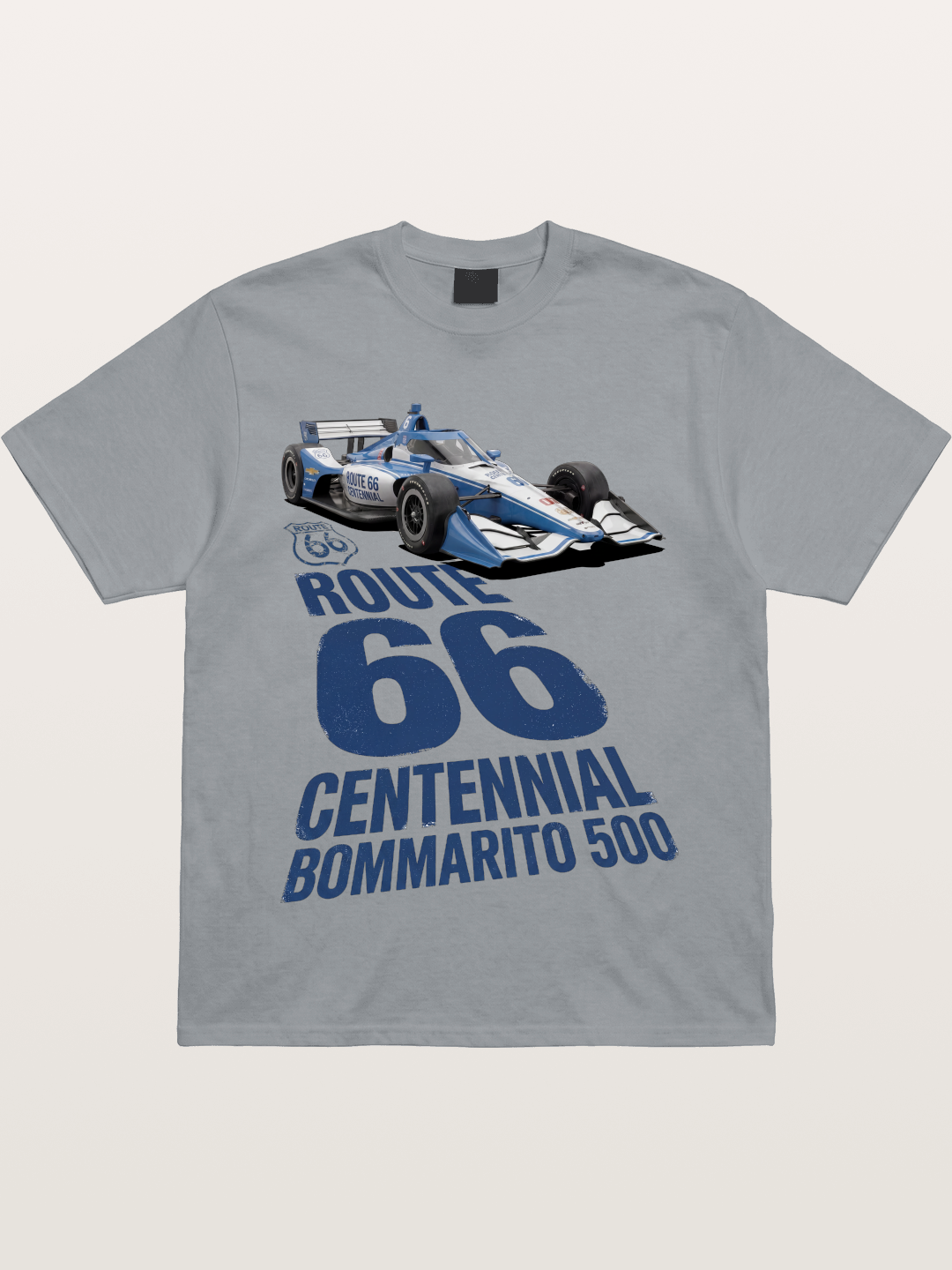 Blue IndyCar Route66 Print Gildan T-shirt