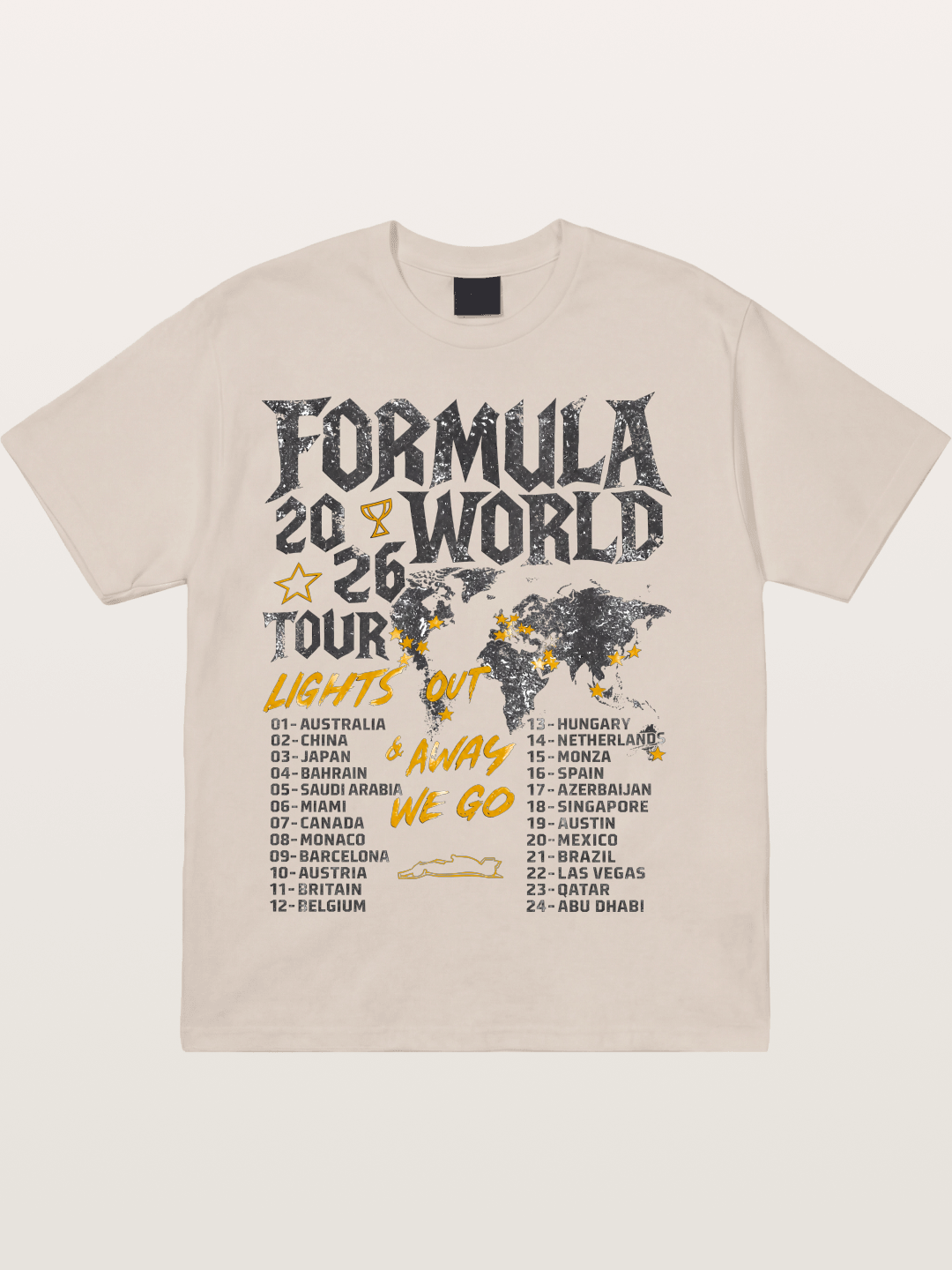 2026 F1 World Tour Poster Cotton T-shirt
