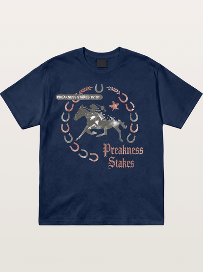 Preakness Stakes Horseshoe Art Cotton T-shirt
