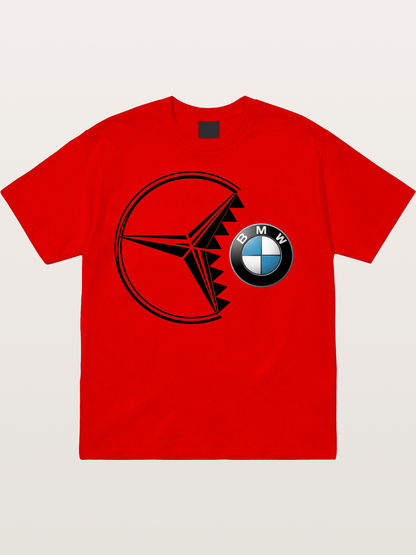 Mercedes vs BMW Logo Art Cotton T-shirt