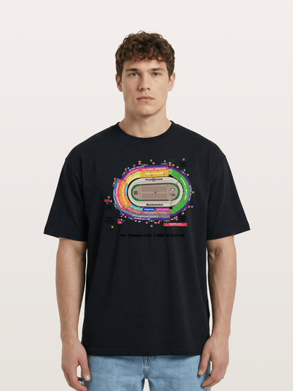 NASCAR Track Seating Map Art Print Cotton T-shirt