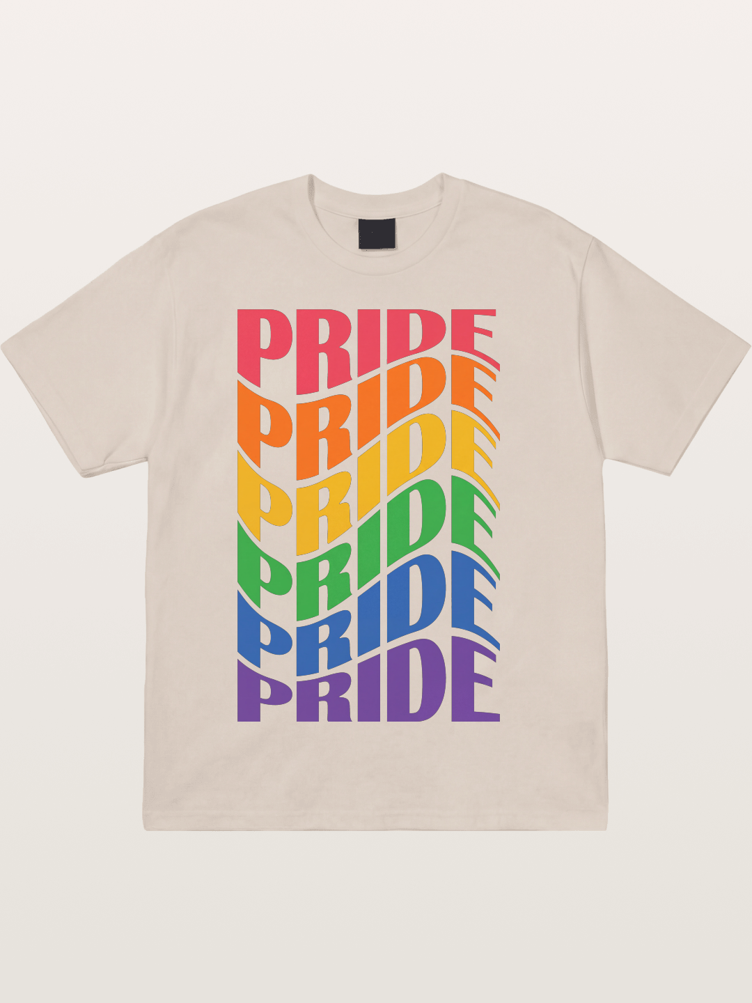 Repeated Pride Rainbow Gradient Design Cotton T-shirt