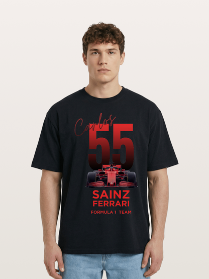 Carlos Sainz Ferrari 55 Art Cotton T-shirt