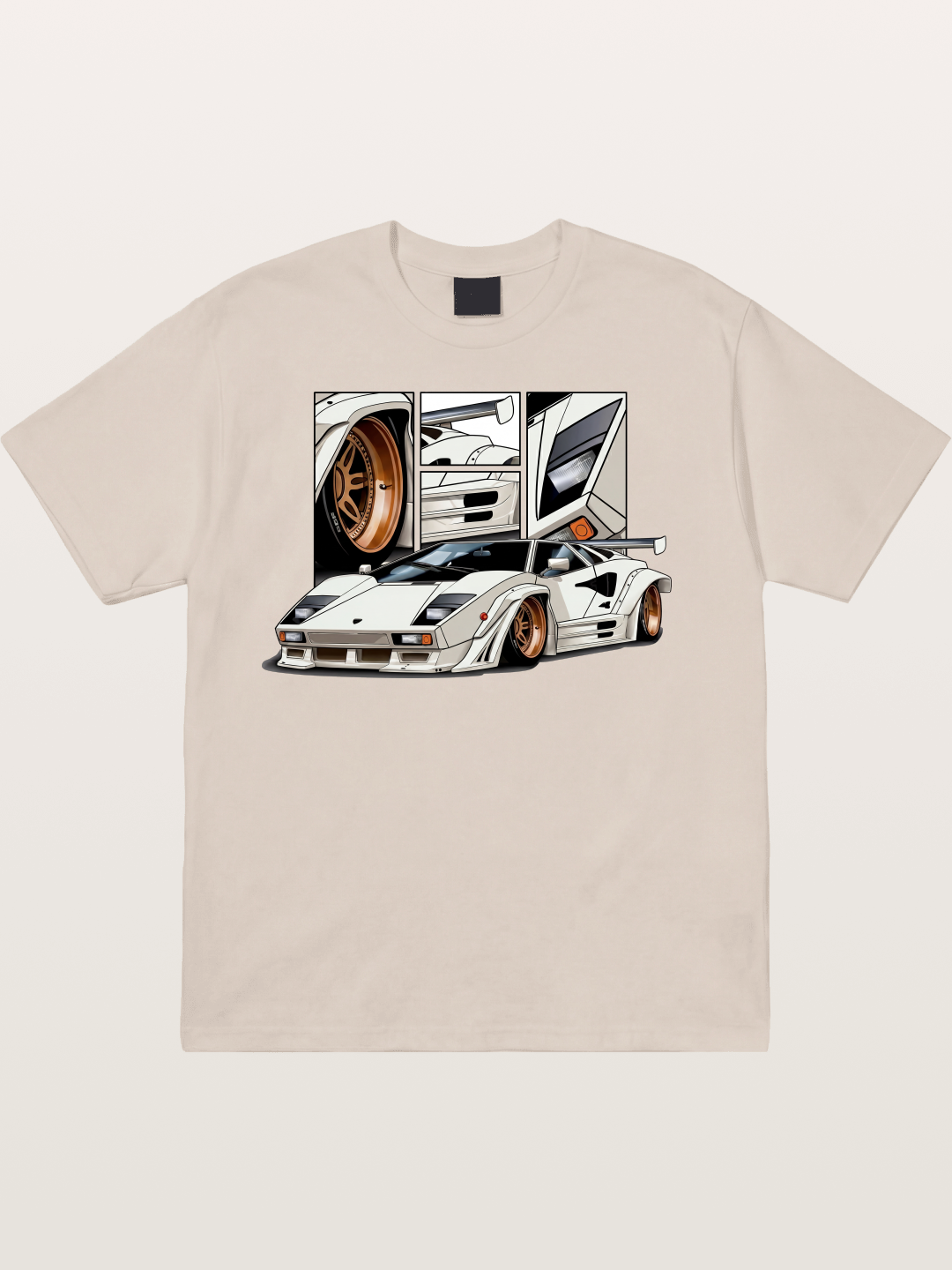 Supercar Collage Cotton T-shirt