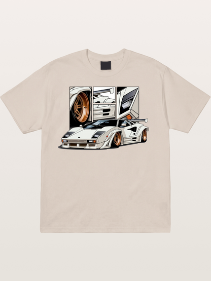 Supercar Collage Cotton T-shirt