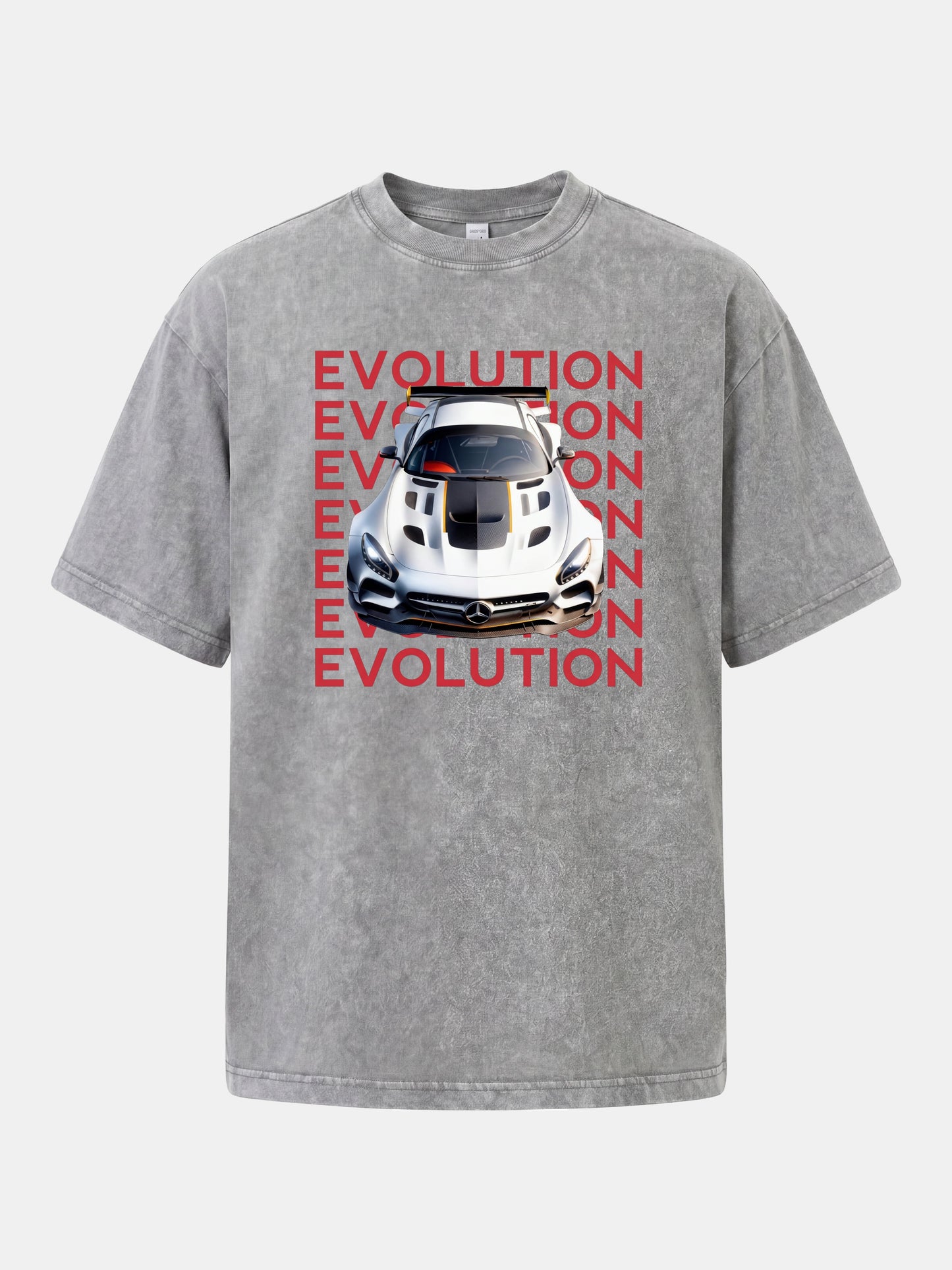 AMG GT Race Car Evolution Repeat Text Washed T-shirt