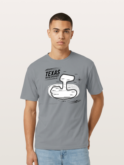 Texas Motor Speedway Track Map Cotton T-shirt
