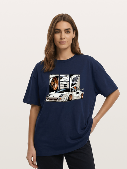 Supercar Collage Cotton T-shirt