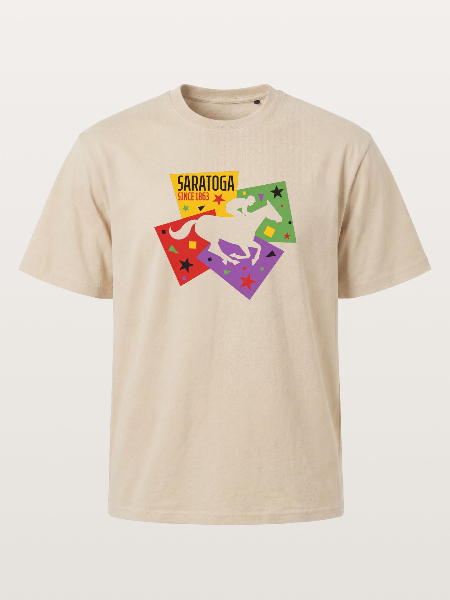Saratoga Geometric Horse Rider Art Gildan T-shirt