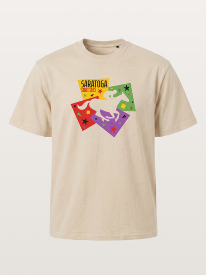 Saratoga Geometric Horse Rider Art Gildan T-shirt