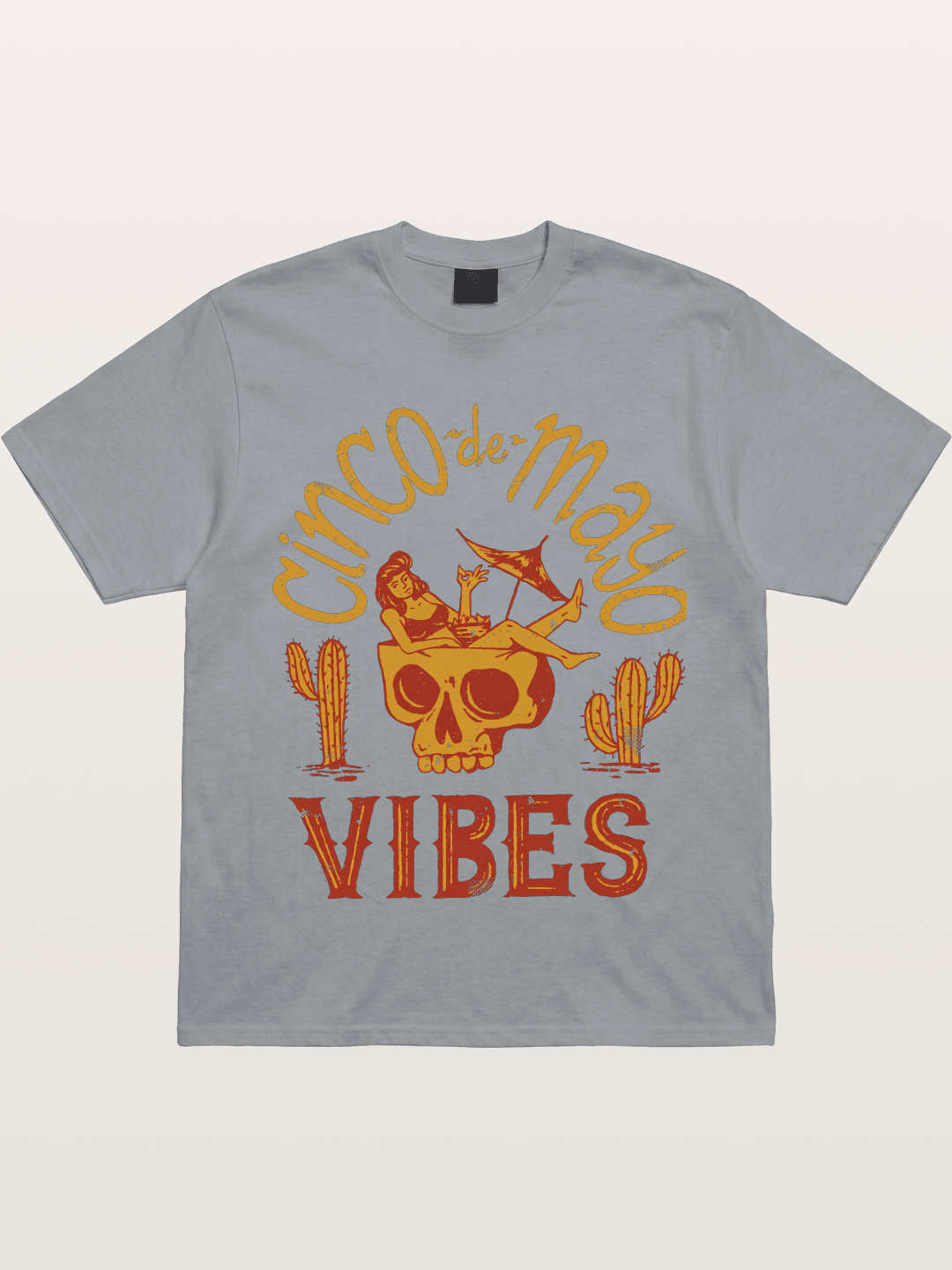 Cinco de Mayo Retro Skull Vibes Gildan T-shirt